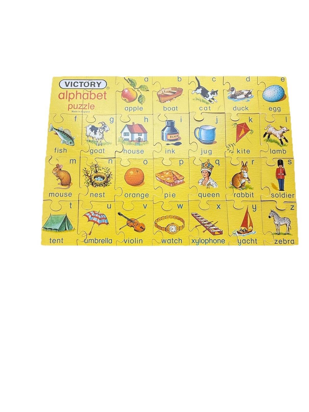 VICTORY Alphabet Plywood Jigsaw Puzzle 28 Pieces Ages 3 Years Made in England